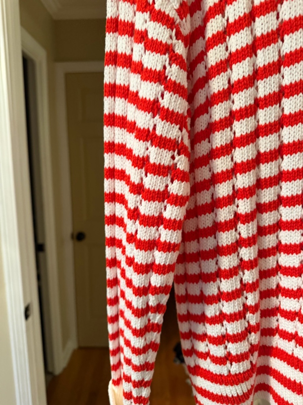 LOFT Red and White Striped Crewneck Sweater - Picture 4 of 5